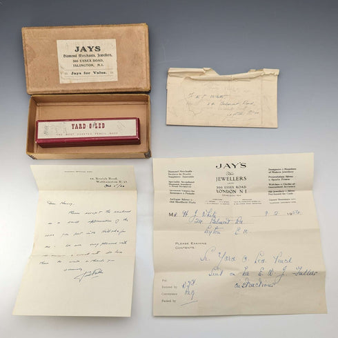 1952年 Reino Unido, Yard-O-Led, portaminas de propulsión de plata esterlina, con caja y documentos.