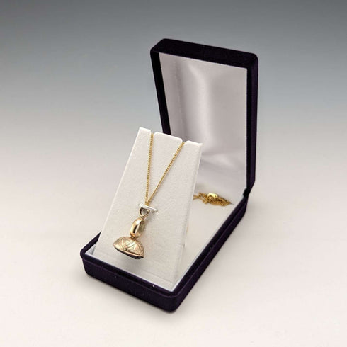 Early 20th Century 8ct Gold & Purple Stone Fob Necklace