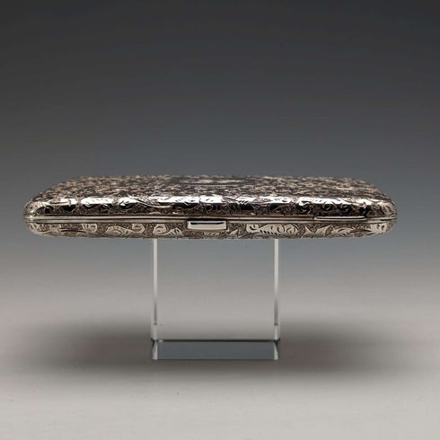 Estuche para tarjetas de plata esterlina de 1893, estilo británico antiguo con apertura doble, bolsillo de fuelle, 126 g, Sampson Mordan