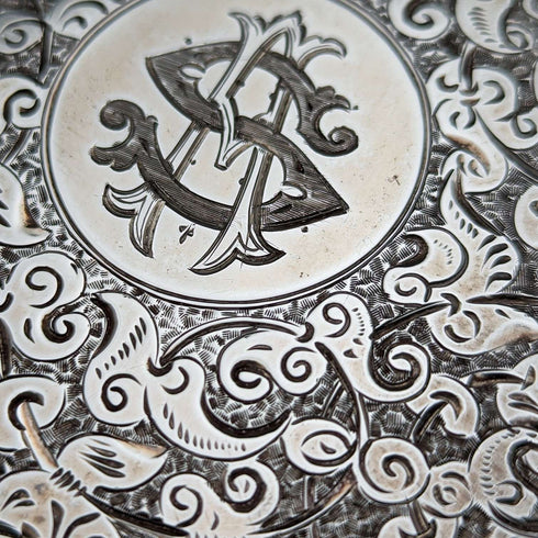 Estuche para tarjetas de plata esterlina de 1893, estilo británico antiguo con apertura doble, bolsillo de fuelle, 126 g, Sampson Mordan