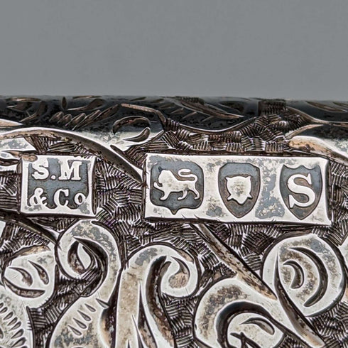 Estuche para tarjetas de plata esterlina de 1893, estilo británico antiguo con apertura doble, bolsillo de fuelle, 126 g, Sampson Mordan