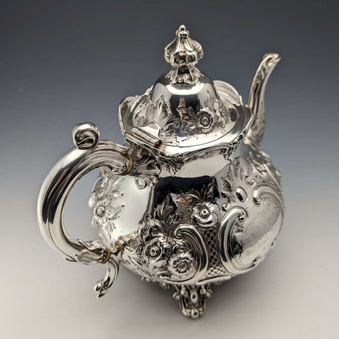 1868年 英国アンティーク 純銀製 ティーポット 815g Robert Harper