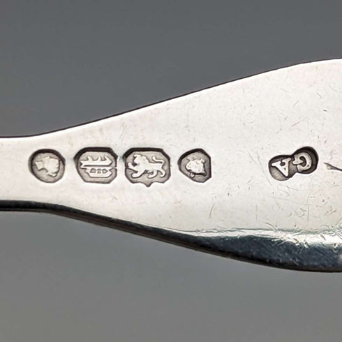 1850年 英国古董 纯银制 茶叶勺 Chawner&Co