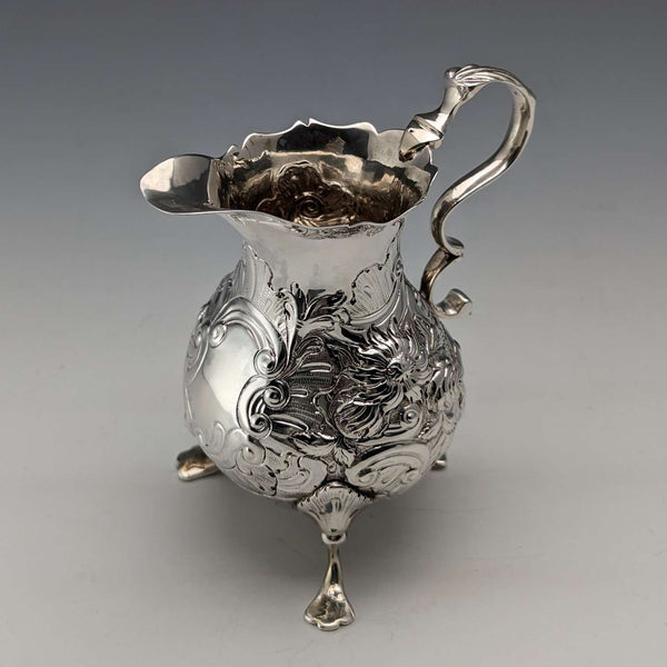 Jarra para crema de plata de ley antigua británica de 1755, 75 g, Daniel Shaw