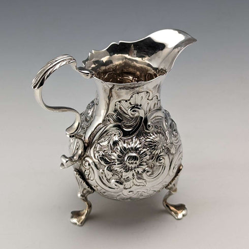 1755年 英国アンティーク 純銀製クリームジャグ 75g Daniel Shaw