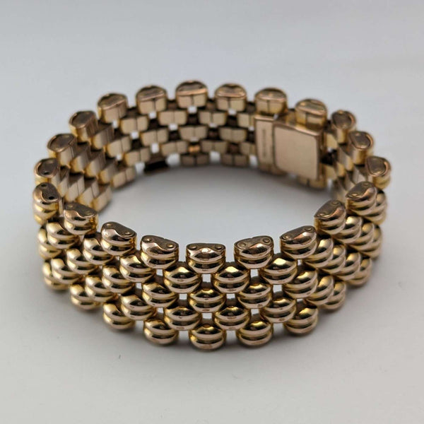 Swiss Vintage Gold Plated Panther Link Bracelet