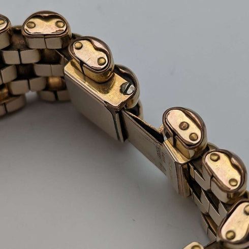 Swiss Vintage Gold Plated Panther Link Bracelet