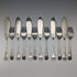 Juego de 6 pares de cubiertos para pescado de plata chapada, antigüedades británicas, J.G. Graves
