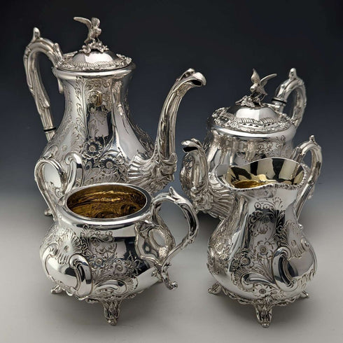 Juego de té/café de plata chapada vintage británica, James Dixon & Sons