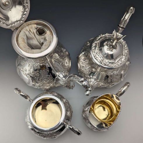 Juego de té/café de plata chapada vintage británica, James Dixon & Sons