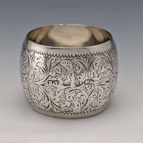 1897년 영국 앤틱 순은 나프킨 링 36g Hilliard&Thomason