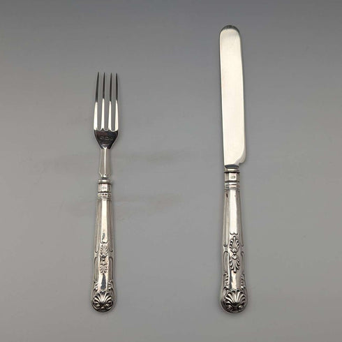 1890 年英國古董純銀甜點餐具一對 67 克 Walker&Hall