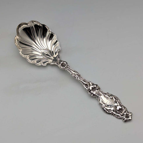 Circa 1900 American antique sterling silver dessert spoon 36g Whiting Manufacturing
