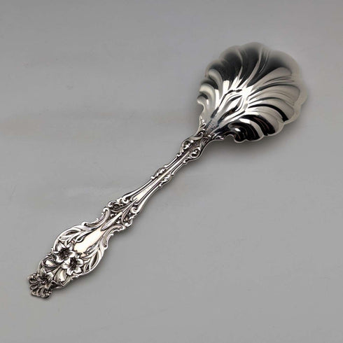 Circa 1900 American antique sterling silver dessert spoon 36g Whiting Manufacturing