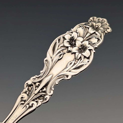Circa 1900 American antique sterling silver dessert spoon 36g Whiting Manufacturing