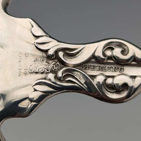 Circa 1900 American antique sterling silver dessert spoon 36g Whiting Manufacturing