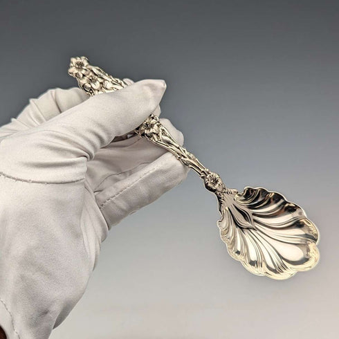 Circa 1900 American antique sterling silver dessert spoon 36g Whiting Manufacturing