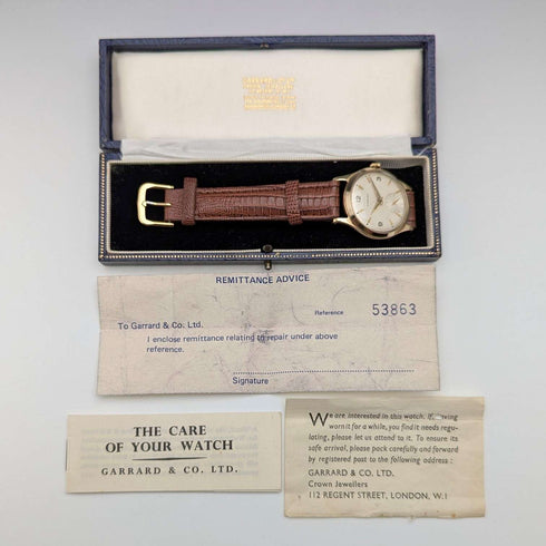 1958年 英国ガラード K9金無垢 デニソンケース 紳士用腕時計 BOX入 整備済