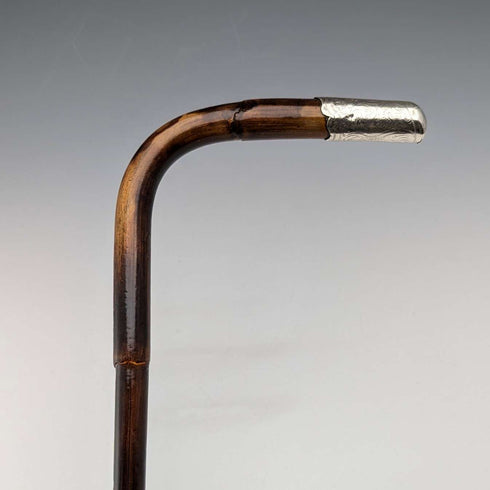1901년 영국 앤티크 여성용 순은 장식 L자 핸들 스틱 지팡이 90cm