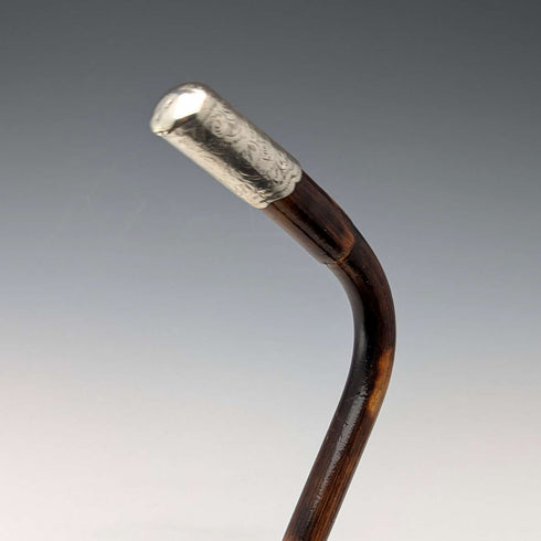 1901년 영국 앤티크 여성용 순은 장식 L자 핸들 스틱 지팡이 90cm