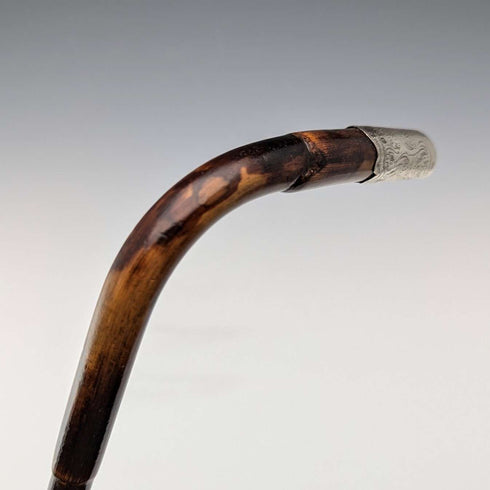 1901년 영국 앤티크 여성용 순은 장식 L자 핸들 스틱 지팡이 90cm