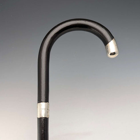 Bastón vintage británico de 1933 para caballero, con empuñadura curva decorada en plata de ley, 82 cm