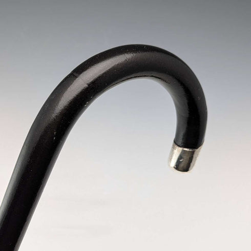 Bastón vintage británico de 1933 para caballero, con empuñadura curva decorada en plata de ley, 82 cm