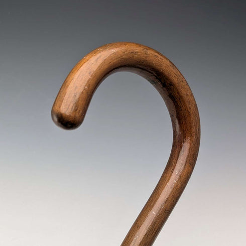 1918年 英国古董 绅士用浮雕纯银装饰 弯柄手杖 91cm