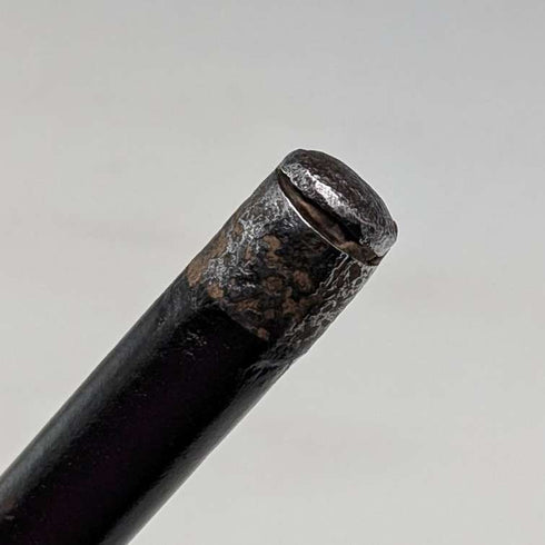1897年 英国古董 绅士用纯银装饰L型号角柄手杖 83cm