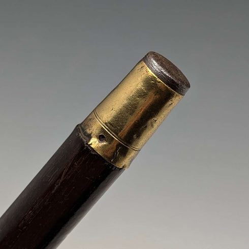 1925 British Vintage Men's Sterling Silver Round Handle Walking Stick 84cm