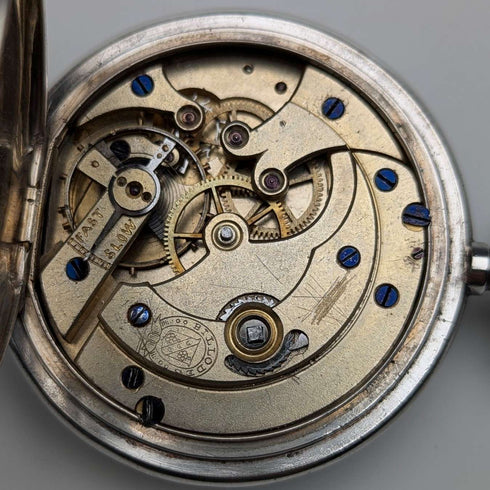 Antique Billodes/Zenith pocket watch, circa 1913, engraved silver side hunter case, in working condition