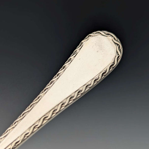 Par de cucharas de servir de plata chapada, antigüedades británicas de 1916