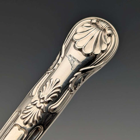 Cubiertos de pescado de plata esterlina británica antigua de 1836, 3 pares, 319 g en total, Charles Needham