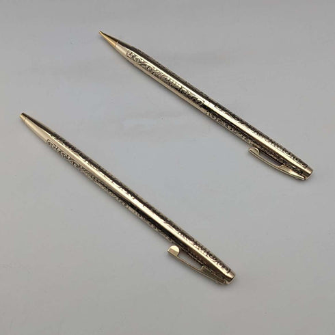 美國復古 Schafer K12 鍍金自動鉛筆/原子筆套裝附盒