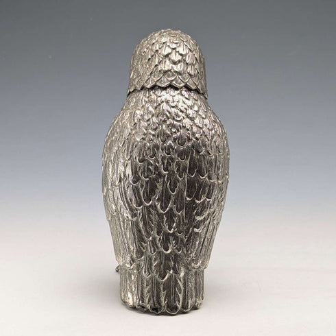 Salero de azúcar con forma de búho, de plata chapada, estilo vintage británico, de Corbell