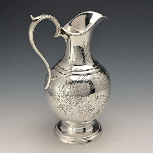 1863年 英国アンティーク シルバープレート製 水差しスタイル クリームジャグ