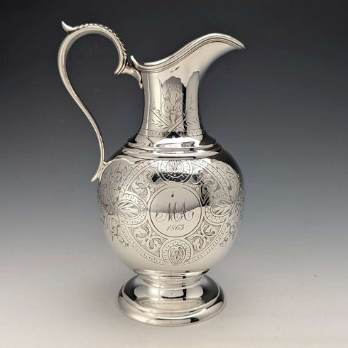 1863年 英国アンティーク シルバープレート製 水差しスタイル クリームジャグ