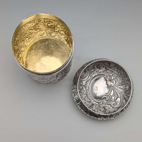 1893年 英国古董纯银茶叶罐 116克 Hayes Brothers