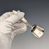 1890 British antique sterling silver and white mother of pearl handle tea caddy spoon Hilliard & Thomason