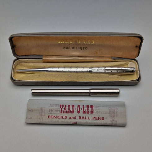 1965 年英國 Yard O' 紅色純銀自動鉛筆帶筆芯和筆盒