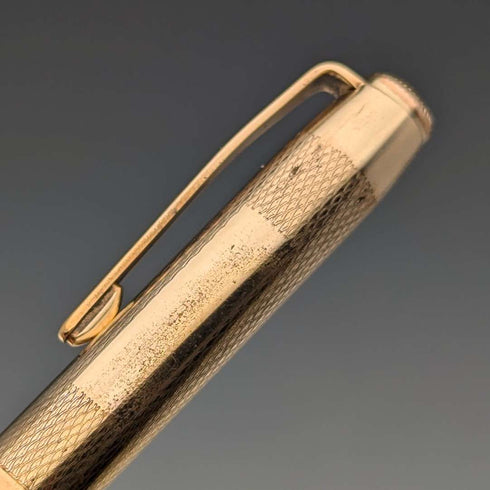 Lápiz mecánico vintage Yard-O-Led de fabricación británica, laminado en oro, con estuche.