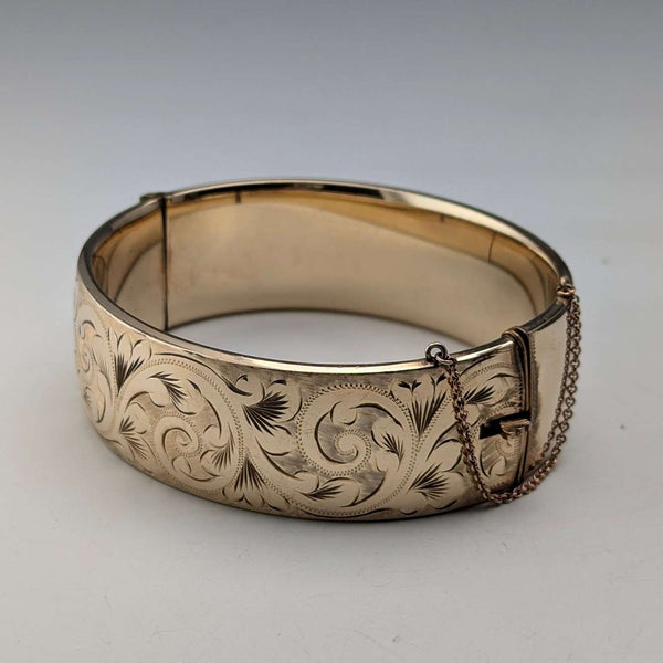 Nordic vintage 9ct gold extra thick rolled gold bracelet Georg Jensen