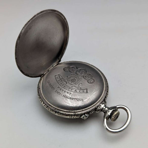 Antique ROSSKOPF pocket watch, circa 1900, 55mm diameter, railway watch, functional.