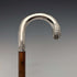 Bastón antiguo de caballero, mango curvado de plata 800, circa 1900, 90 cm