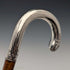 Bastón antiguo de caballero, mango curvado de plata 800, circa 1900, 90 cm
