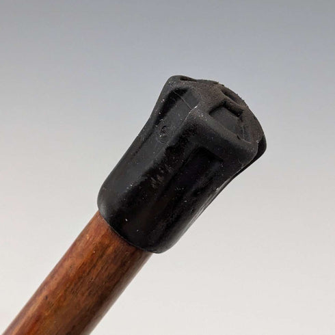 Bastón antiguo de caballero, mango curvado de plata 800, circa 1900, 90 cm