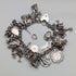 Pulsera de dijes de plata de ley vintage británica de 1970, 78 g, D&BS