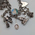 Pulsera de dijes de plata de ley vintage británica de 1970, 78 g, D&BS