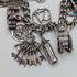 Pulsera de dijes de plata de ley vintage británica de 1970, 78 g, D&BS