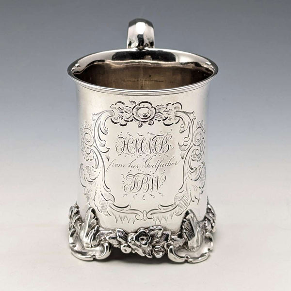 Taza de plata de ley antigua británica de 1851, 149 g, Henry Wilkinson